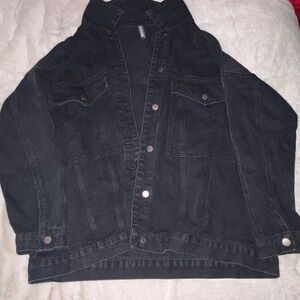 PrettyLittleThing Charcoal Denim Jacket